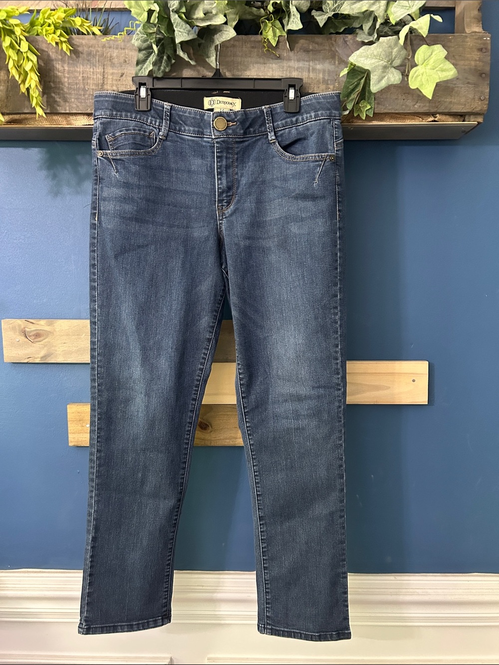 Democracy Blue Ab Tech Straight Jeans Size 14 EUC